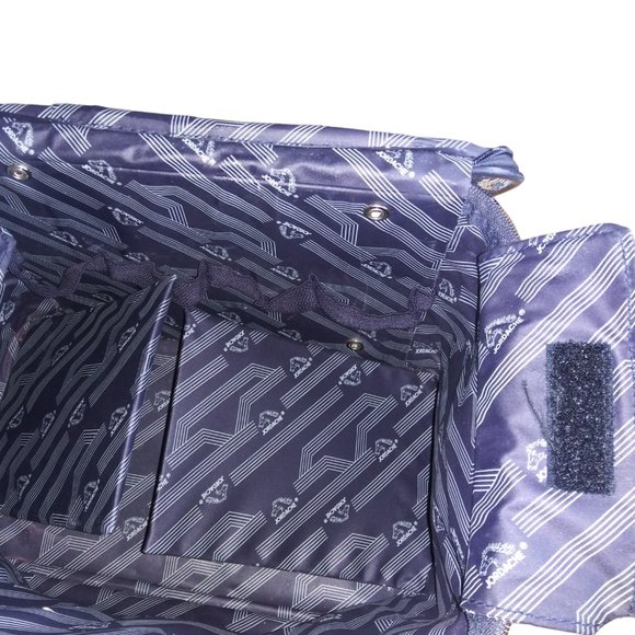 VTG Jordache Floral Tapestry Makeup Bag Green Leaf Travel Tote with Handle - Picture 10 of 15